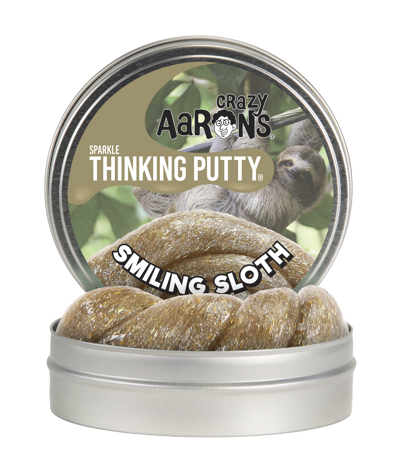Smiling Sloth Sloths 4" Tin - Thinking Putty Crazy Aarons