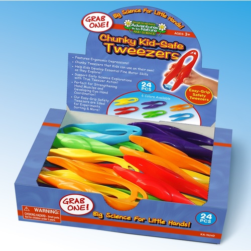 Chunky Kid-Safe Tweezers - Display 24 pcs