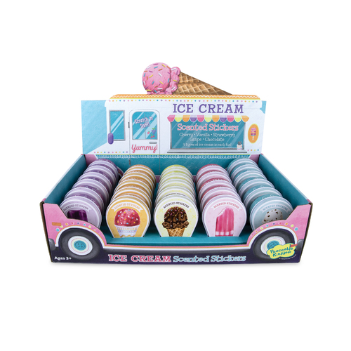 Tin Display 30: Ice Cream Truck Sweet Stickers | SCRATCH & SNIFF