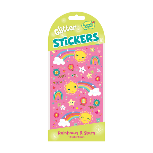 Rainbow & Stars Stickers | GLITTER